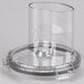 A clear plastic Waring bowl cover with a clear lid on top.