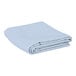 A folded light blue Intedge rectangular cloth table cover.