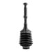 A black plastic Lavex toilet plunger with a long handle and a rubber base.