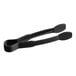 A pair of black Cambro plastic tongs with a rubber grip.