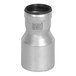 A stainless steel Josam concentric reducer for push-fit pipes with black rubber seals.