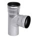 A stainless steel Josam sanitary sweep tee fitting for push-fit pipes.