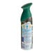 A close up of a green and white Febreze Air Winter Spruce scented air freshener can.