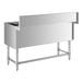 A Regency stainless steel underbar ice bin with metal legs.