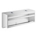 A silver rectangular Regency stainless steel cover with two compartments.