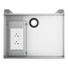 A stainless steel Regency underbar blender shelf with a power outlet and switch.