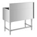 A Regency stainless steel underbar ice bin with a metal frame.