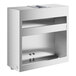 A stainless steel cover for a single tier speed rail.
