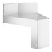A white metal Regency 45-degree angle corner shelf with holes.