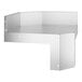 A white metal rectangular Regency corner shelf with two holes.
