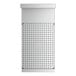 A white rectangular stainless steel Regency underbar drainboard with holes.