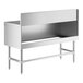 A silver rectangular Regency stainless steel underbar drainboard with a metal frame.