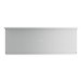 A white rectangular stainless steel shelf with holes.