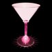 A customizable pink plastic martini glass with a pink LED light.