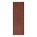 A brown rectangular H. Risch, Inc. leather menu cover with a brown border.