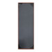 A rectangular black menu cover with a brown border.