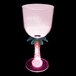 A customizable plastic palm tree stem goblet with a pink LED light and a purple base.