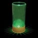 A customizable green plastic shot cup with a green LED light inside.
