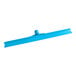 A blue Vikan Ultra-Hygienic single blade rubber floor squeegee with a white background.