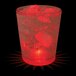 A customizable plastic rocks cup with ice and a red LED light inside.