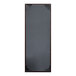 A black rectangular menu cover with a brown leather border.