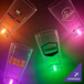 A customizable plastic cup with a pink LED light.