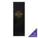 A black Tuxedo leather menu cover with customizable picture corners and text in yellow.