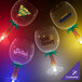 A group of customizable plastic palm tree stem goblets with red LED lights.