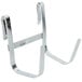 A pair of chrome metal snap-on hooks.