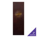 A brown rectangular H. Risch, Inc. leather menu cover with picture corners.