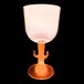 A customizable plastic cactus stem goblet with an orange LED light inside.