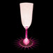 A customizable plastic champagne cup with a pink LED light.