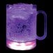 A purple 16 oz. plastic mug with a purple LED light filled with a purple liquid and ice.