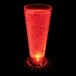 A customizable plastic Pilsner cup with a red LED light inside.