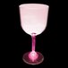A customizable plastic goblet with a pink LED light and a pink rim.