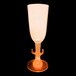 A close up of a customizable plastic cactus stem champagne cup with an orange LED light.