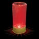A customizable plastic shotgun shell shot cup with red LED lights.