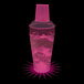 A customizable pink plastic shaker with a pink drink inside.
