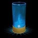 A customizable plastic shot cup with a blue LED light and a star on it.