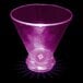 A customizable purple plastic stemless martini cup with a purple LED light inside.