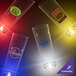 A customizable 24 oz. plastic tumbler with a yellow LED light.