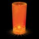 A customizable plastic champagne shooter with an orange LED light on it.