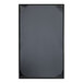 A black rectangular H. Risch, Inc. menu cover with picture corners.