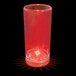 A customizable plastic champagne shooter with a red LED light.