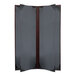 A wine tuxedo leather menu cover with customizable picture corners.