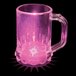 A close-up of a pink plastic mini mug with a pink light on it.
