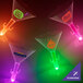 Close-up of three 10 oz. plastic martini glasses with cactus shaped stems and green LED lights inside.