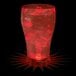 A customizable plastic soda cup with red LED light filled with a red liquid and ice.