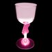 A pink plastic wine cup with a guitar-shaped stem and a pink LED light inside.