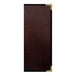 A brown leather H. Risch, Inc. wine menu cover.